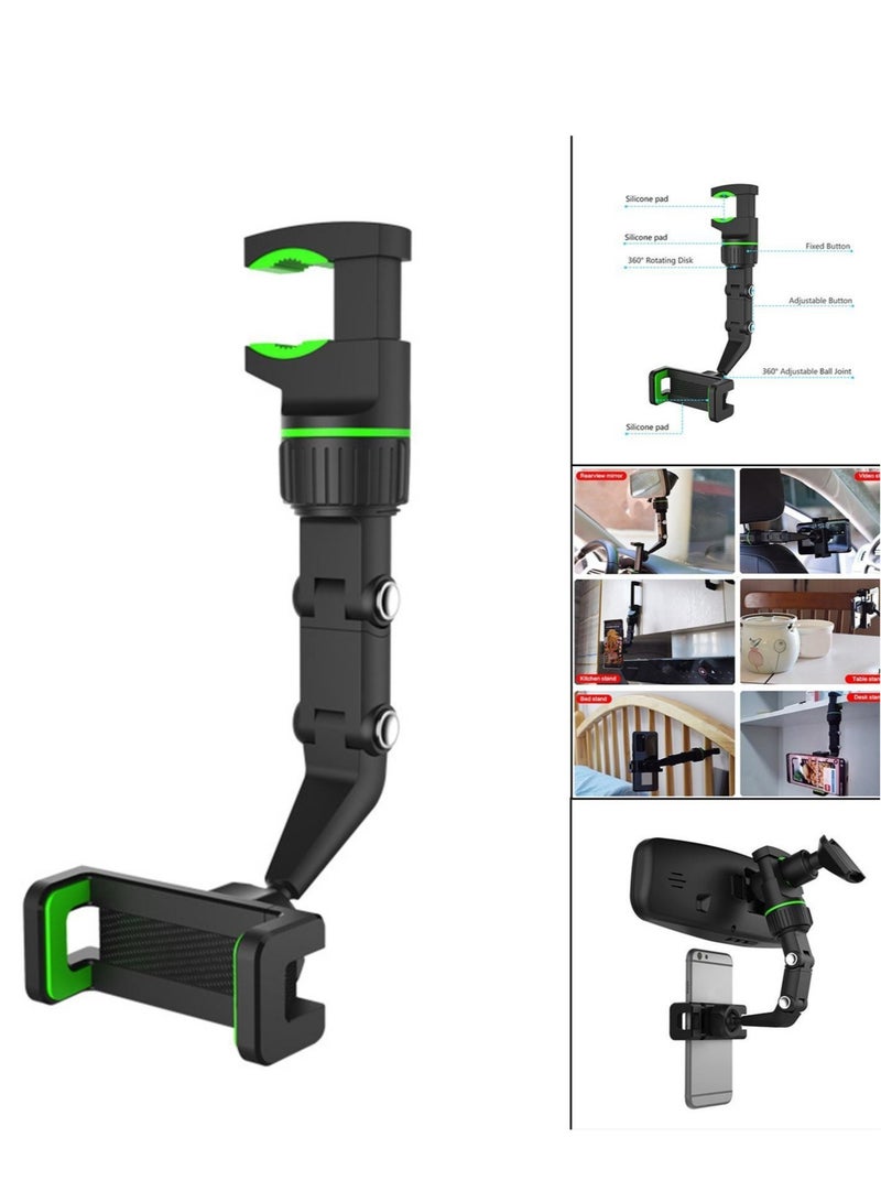 ELTRAZONE Multifunctional Rearview Mirror Phone Holder with 360 Degrees Rotating - Image 2