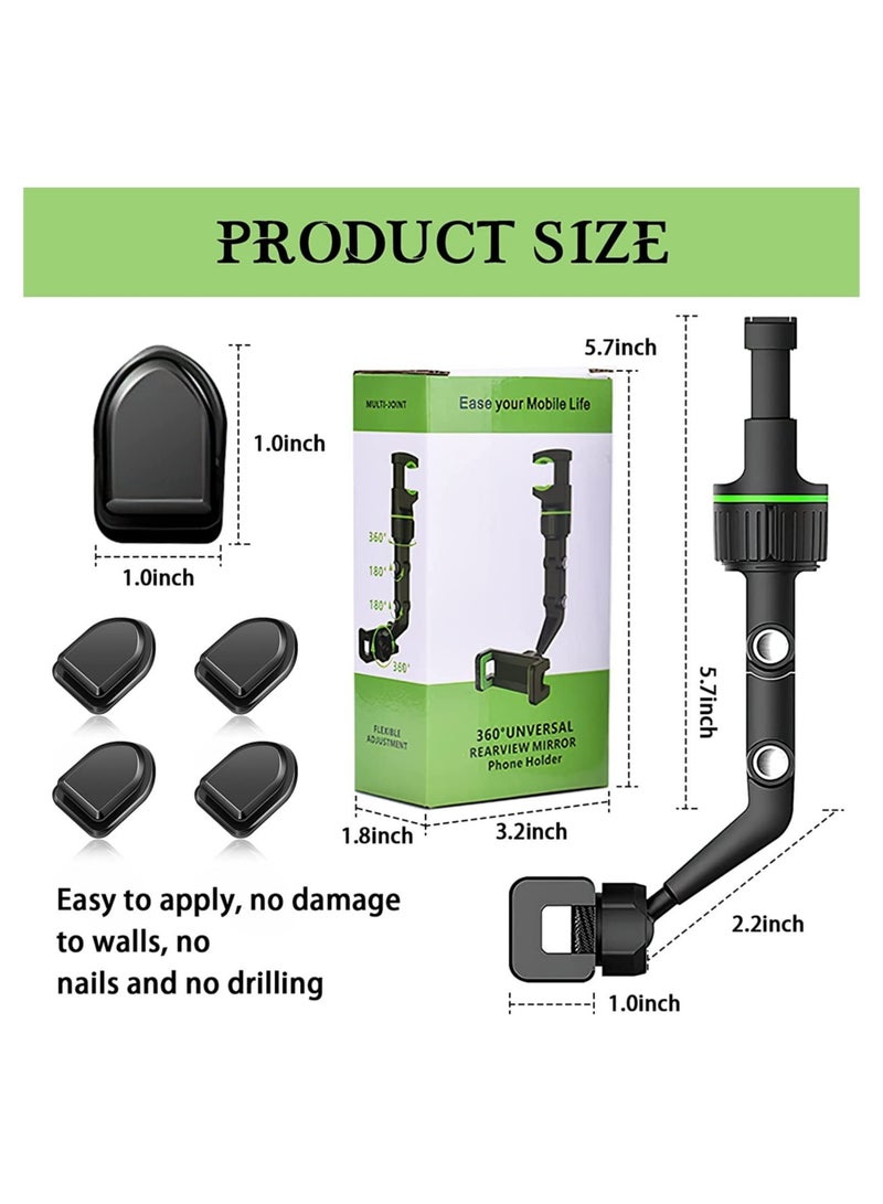 ELTRAZONE Multifunctional Rearview Mirror Phone Holder with 360 Degrees Rotating - Image 3