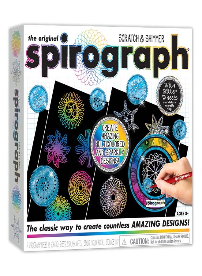 Spirograph Scratch & Shimmer - Arts and Crafts, Kids Toys, Art Supplies, Craft Supplies, Drawing Kit, Spiral Art, Classic Gear Design Kit, Magic Scratch Paper, Pen, Design Sheet Included, Ages 8+ - Image 1