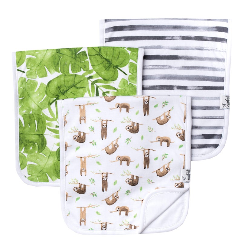 Copper Pearl Premium Baby Burp Cloths 3Pack Large Cotton Burp Cloths Extra Soft Spit Up Rags with 3 Absorbent Layers Perfect for Baby Boy and Baby Girl Gifts 21 x 10 Size Noah Set