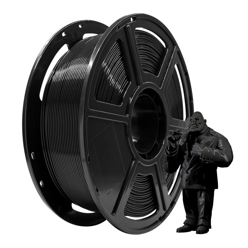 FLASHFORGE PLA Filament 1.75mm, 3D Printer Filament 1kg (2.2lbs) Spool, Dimensional Accuracy +/- 0.02mm, 3D Printing Filament Easy to Use and Fits for Most FDM 3D Printers (Black) - Image 1