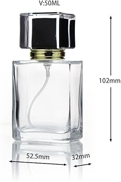 Enslz Refillable Glass Perfume Bottles 50ml17oz Empty Travel Atomizer Spray Bottle with Funnels Black - Image 2