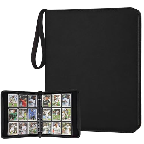 GERMUN 9 Pocket Card Binder Premium Zip Trading Card Binder 720 Double Sided Pocket PU Card Collection Binder Collector Card Album Card Folder for MTG TCG Sports Cards Game Cards Black1 - Image 1