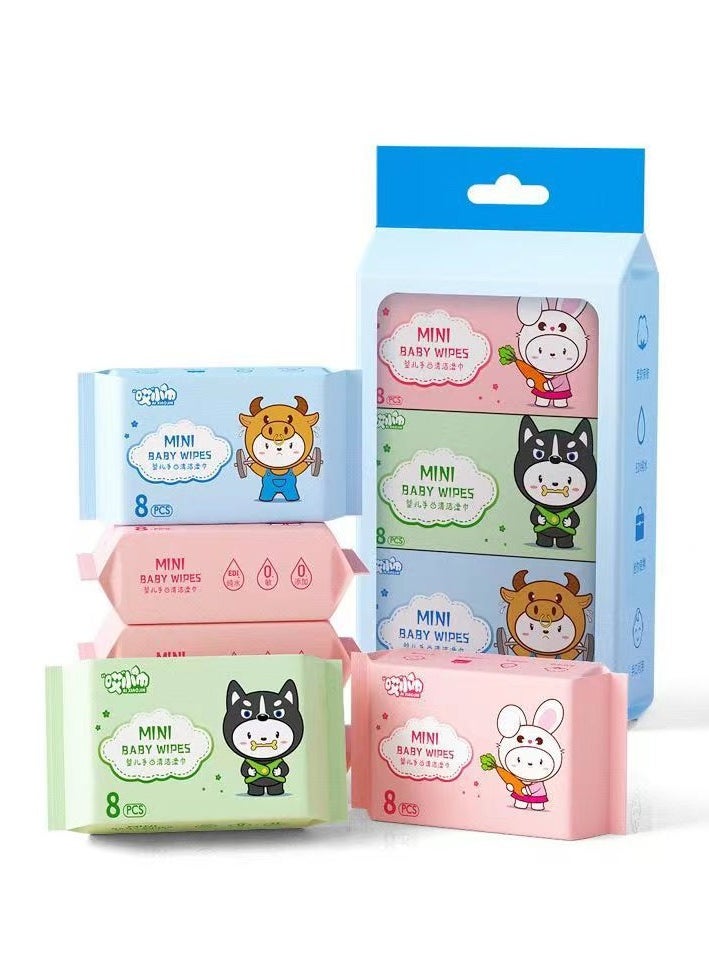MIXDE Portable Mini Wet Wipes, Hand & Mouth Cleansing Tissue Paper for Babies, Students, and Children High Quality 