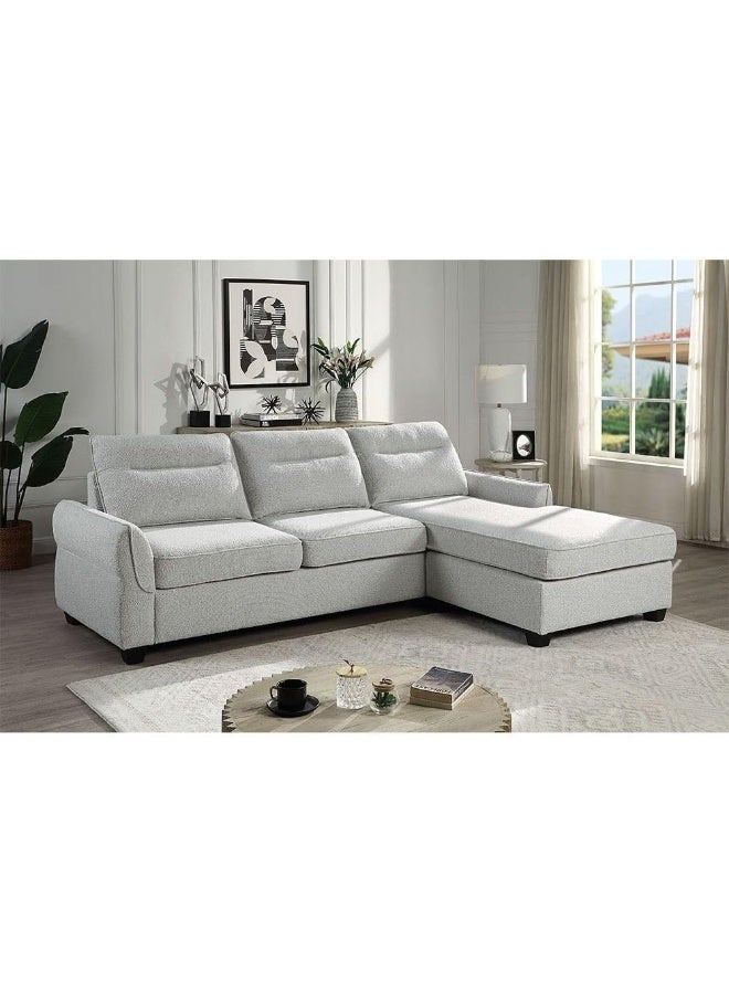 Comfynest Comfynest Aspin 3Seater Reversible Corner Fabric Sofa With 2Year Warranty 263X85X89Cm Light Grey - Image 1