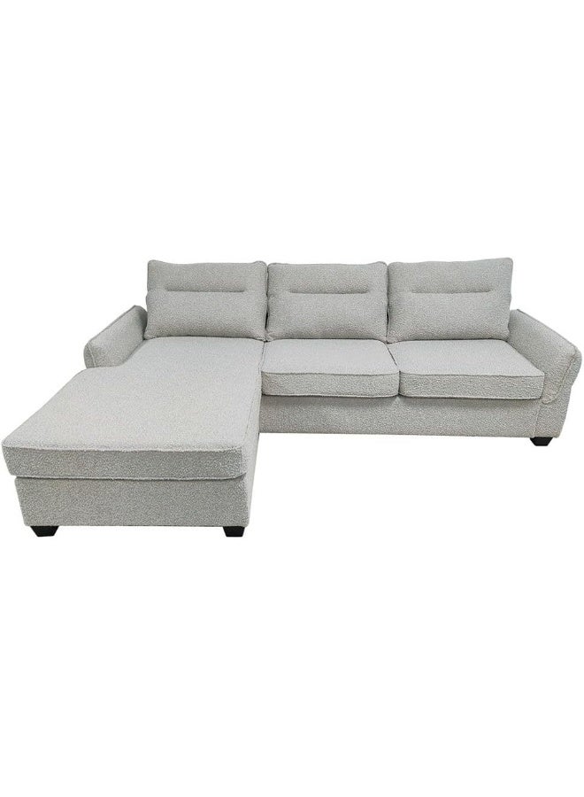 Comfynest Comfynest Aspin 3Seater Reversible Corner Fabric Sofa With 2Year Warranty 263X85X89Cm Light Grey - Image 3