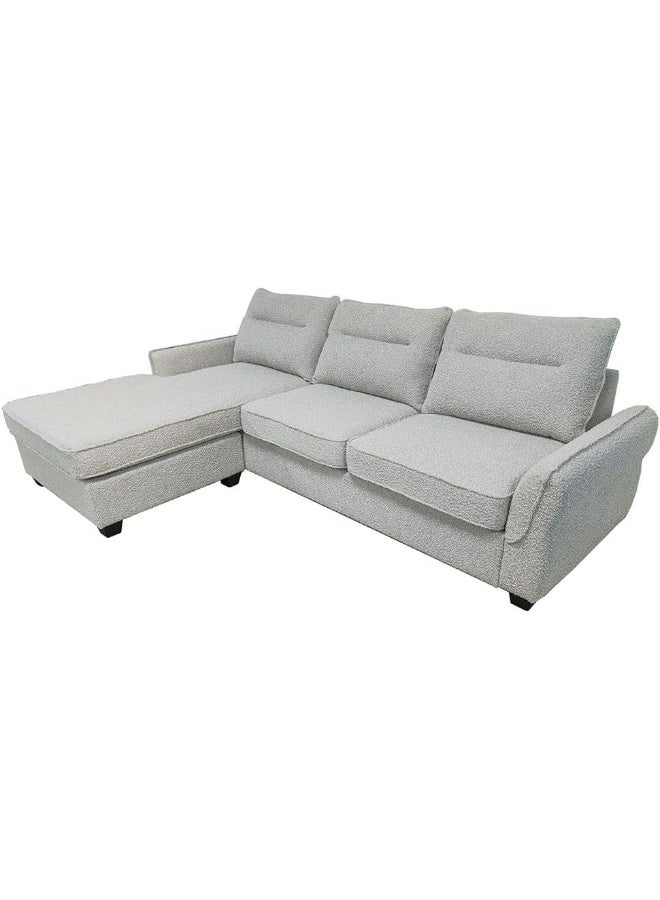 Comfynest Comfynest Aspin 3Seater Reversible Corner Fabric Sofa With 2Year Warranty 263X85X89Cm Light Grey - Image 2