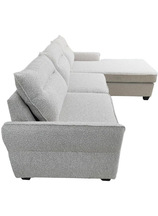 Comfynest Comfynest Aspin 3Seater Reversible Corner Fabric Sofa With 2Year Warranty 263X85X89Cm Light Grey - Image 4