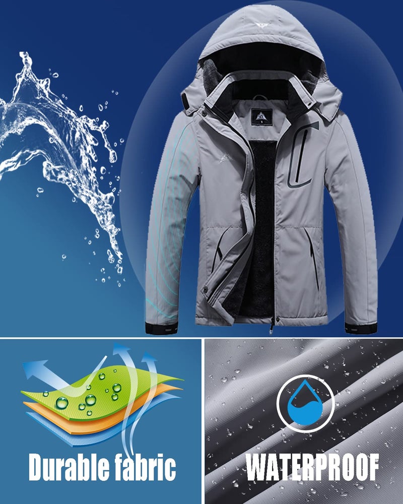 MOERDENG Women's Waterproof Ski Jacket Warm Winter Coat Outdoor Windbreaker Hiking Snowboarding Jacket - Image 4