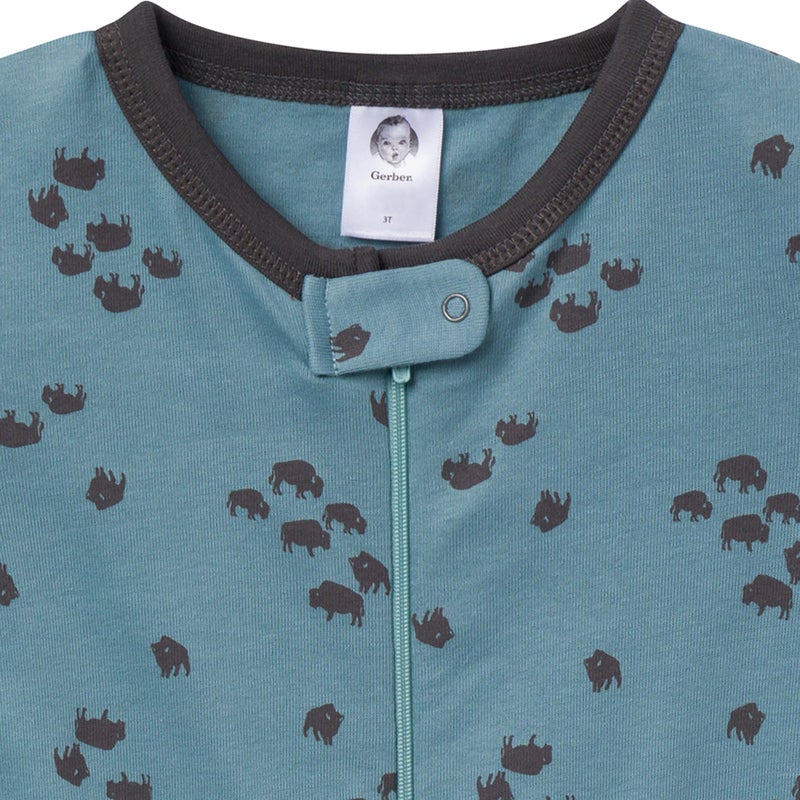 Gerber Baby-Boys 3-Pack Snug Fit Footless One-Piece Cotton Pajamas, Buffalo, 18 Months - Image 4