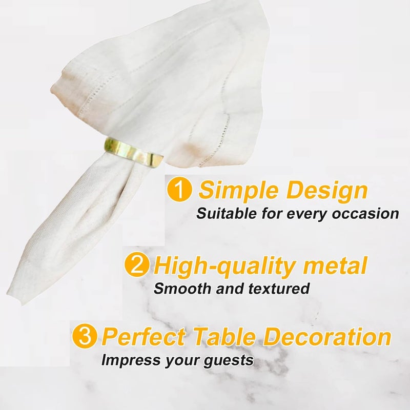 GERILKAI Gold Napkin Rings-10 Pcs Stainless Steel Napkin Rings,Metal Napkin Ring for Table Settings Wedding Christmas Party Dinner Table - Image 3