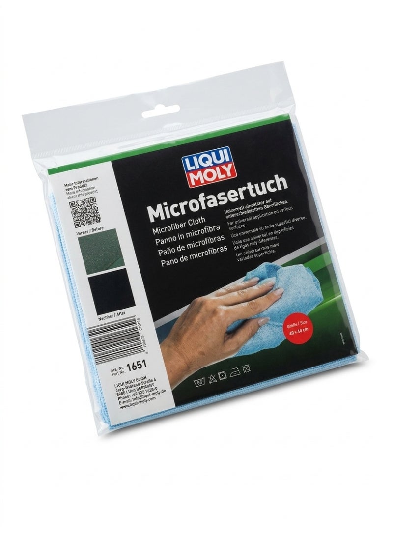 LIQUI MOLY Microfiber Towel for Car Detailing & Household, 40x40 cm, Blue