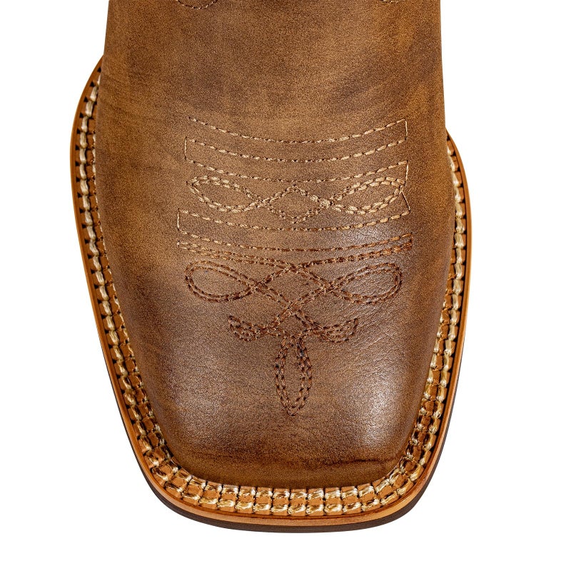 SheSole Women's Extra Wide Calf Cowboy Boots Square Toe â€“ Pull-On Western Boots for Thick Calves, Stretch Comfort & Removable Insole, Classic Western Pattern (Brown, X-Wide, 8) - Image 2