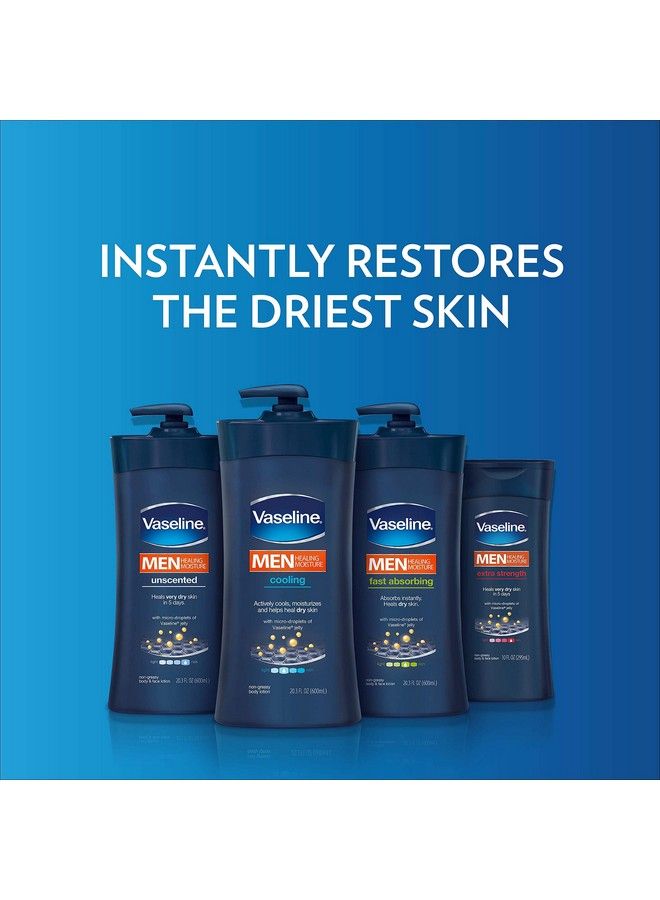Vaseline Men Healing Moisture Body Lotion Fast Absorbing 20.3 Oz - Image 3