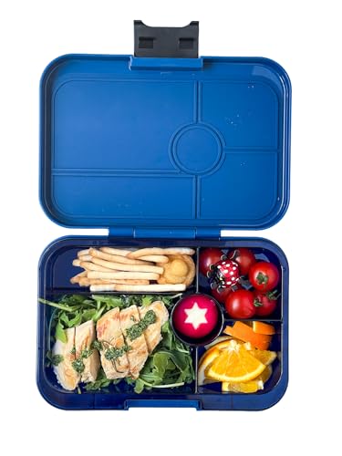 Yumbox Tapas Leakproof Bento Lunch Box: 4.2 Cups Larger 5-Compartment Design in Monte Carlo Blue with Jungle Tray- for Adults and Bigger Kids - Image 4