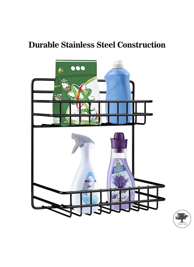 sulfar Mild Steel Multipurpose Shoes Detergent Holder, Bathroom Rack, Bathroom Accessories (Black)  - Image 3