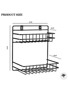 sulfar Mild Steel Multipurpose Shoes Detergent Holder, Bathroom Rack, Bathroom Accessories (Black)  - Image 2