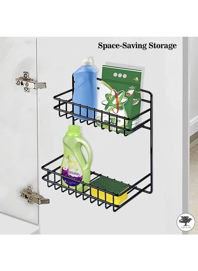 sulfar Mild Steel Multipurpose Shoes Detergent Holder, Bathroom Rack, Bathroom Accessories (Black)  - Image 4