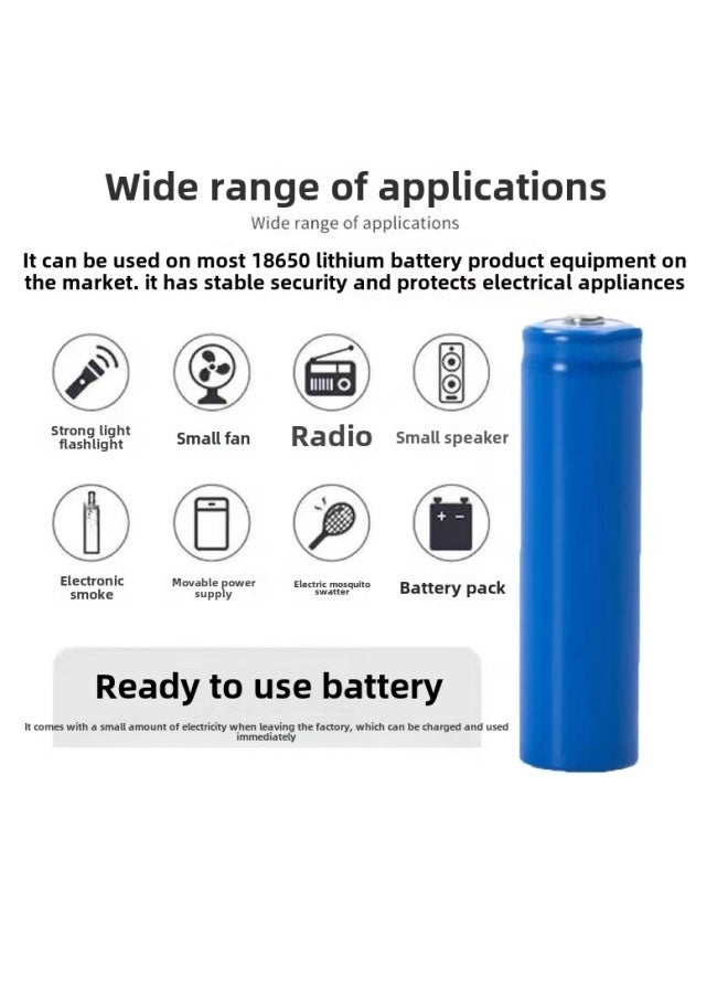 Generic - 18650 Rechargeable Battery 4800-6800 MA Large Capacity 26650 Flashlight Pointed Lithium Battery Charger-Color:Usb Charger - Image 1