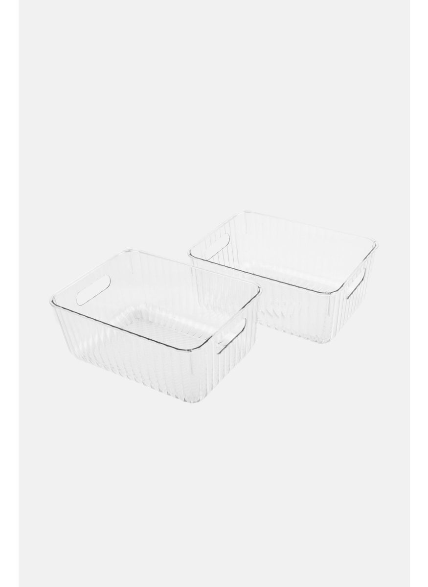 Urban Kitchen 2 Piece Set Multi Purpose Storage Bin, Transparent  - Image 2