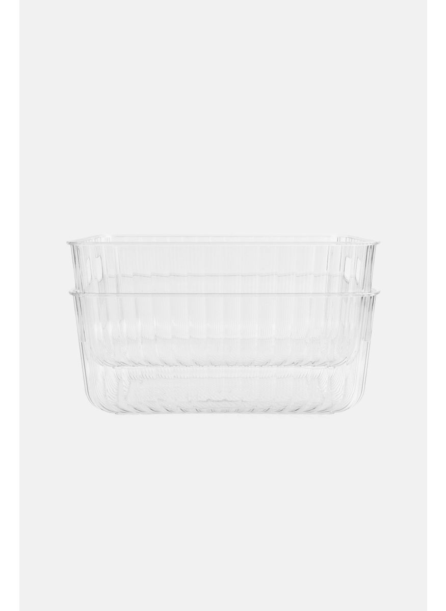 Urban Kitchen 2 Piece Set Multi Purpose Storage Bin, Transparent  - Image 1