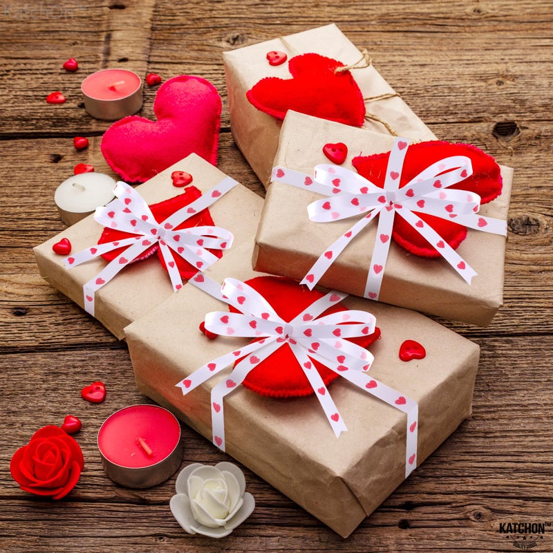 KatchOn, Red Heart Ribbon for Crafts - 100 Yards | Red Heart Curling Ribbon for Valentines Day Decorations | Valentines Ribbon | Bridal Shower Decorations, Happy Anniversary Decorations - Image 5
