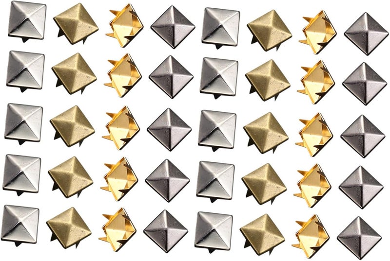 Healifty 400pcs Four-jaw Metal Rivets DIY Clothes Rivets 10mm Gold Silver Antique Copper Gunmetal for Leathercraft Accessories - Image 1