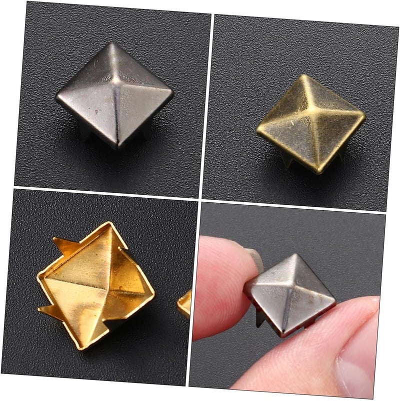 Healifty 400pcs Four-jaw Metal Rivets DIY Clothes Rivets 10mm Gold Silver Antique Copper Gunmetal for Leathercraft Accessories - Image 3