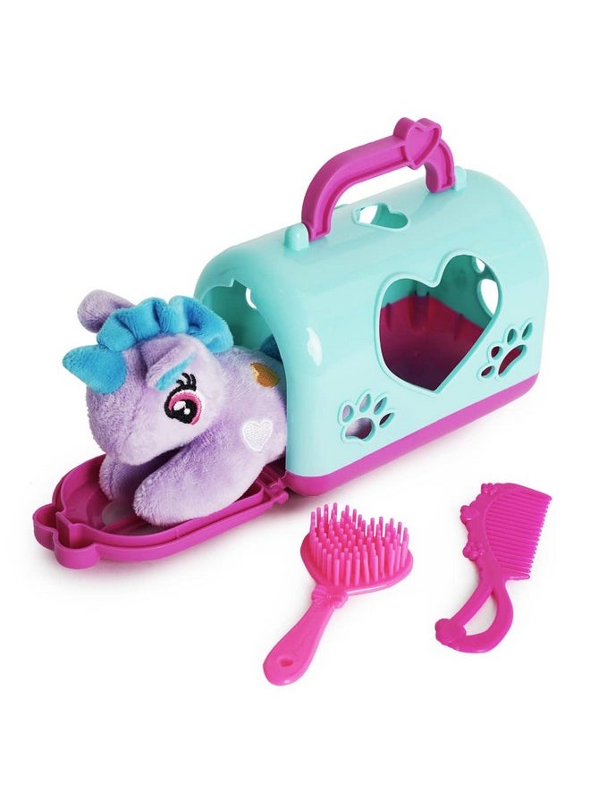 BOLEY - Unicorn Plushie Set With Cage, Unicorn Plush Toy, Purple Unicorn Stuffed Animal, Unicorn Plushie For Kids, Ages 3+ - Image 1