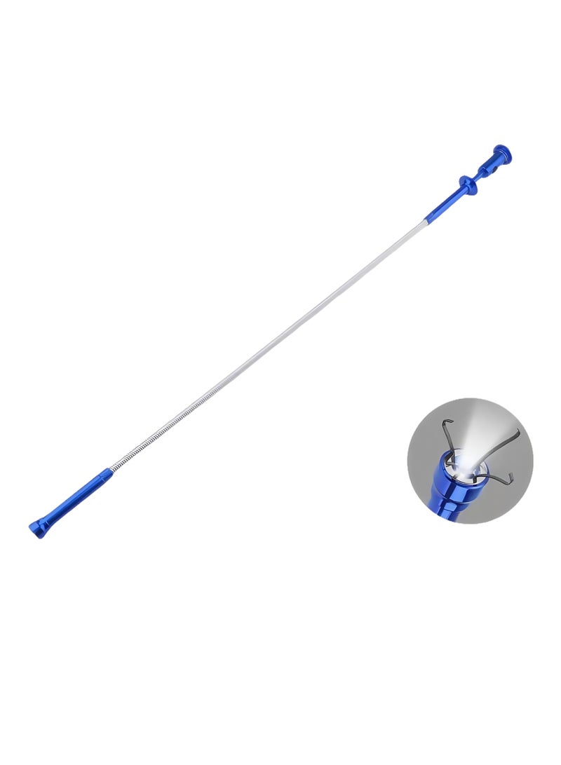 Gripping tool Gripping and stretching tool 360 degree flexible gripping tool Four-claw magnetic pick-up tool with LED light, flexible pick-up tool (BIUE) - Image 1