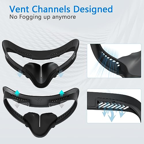 AODELAN Compatible with Oculus Quest 2 Face Bracket Replacement,VR Breathable Foam Face Pad Protective for Meta Quest 2,Comfortable Face Cover Cushion VR Accessories - Image 3