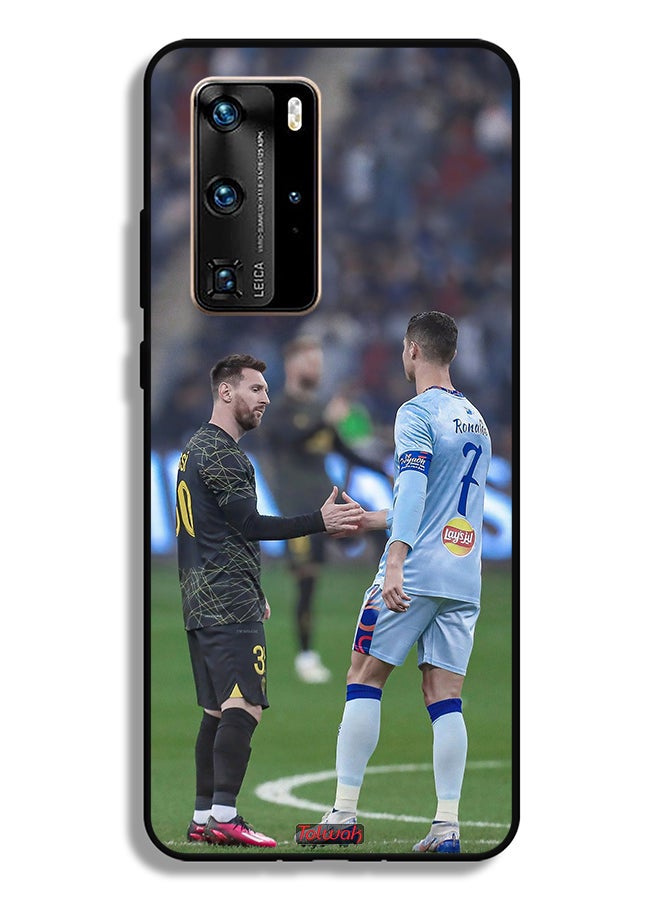 Tolwak Huawei P40 Pro 5G Protective Case Cover Messi And Ronaldo - Image 2