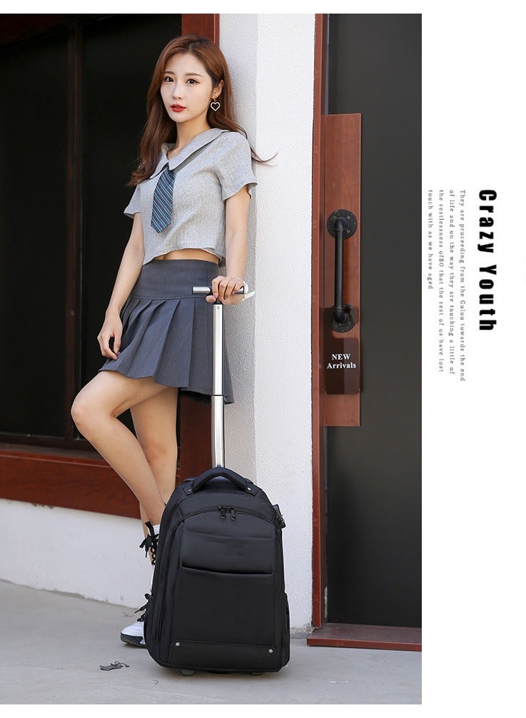 CityRiya-Long Travel Bags, Rolling Backpack, Luggage School Bags, Trolley Laptop Bag, Wheeled Bookbag, Shoulder Back Bag, Large Student School Bag, Boys Girls Backpack, Teen Laptop Backpack, Travel Carry-on Bag, Children School Backpack  - Image 3