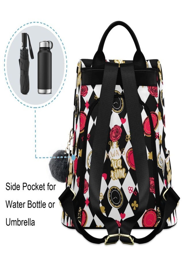 Fustylead Alice Chess Board Backpack Purse for Women Fashion Ladies Shoulder Bags Large Travel Bag - Image 2