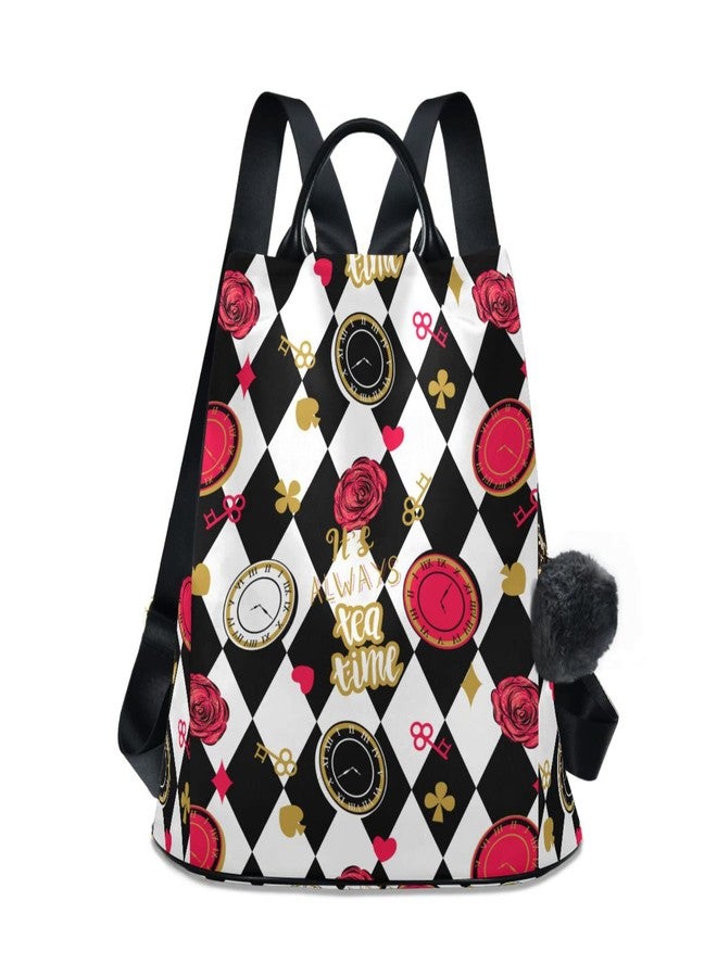 Fustylead Alice Chess Board Backpack Purse for Women Fashion Ladies Shoulder Bags Large Travel Bag - Image 1