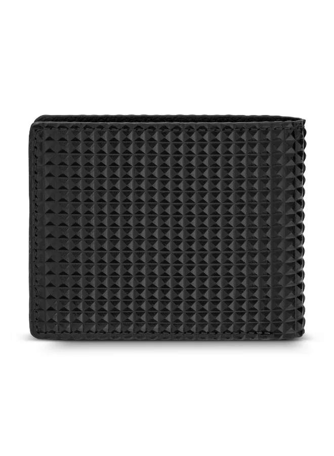 POLICE Pyramid Black Leather Bi-Fold Wallet for Men
