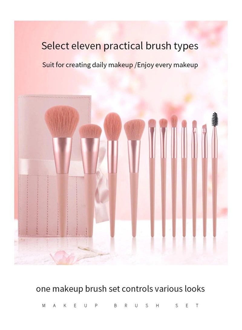 زوريا مجموعة فراشي مكياج 11 قطعة فرشاة ظلال العيون وفرشاة الحواجب أدوات مزج مستحضرات التجميل المخفي - Image 3