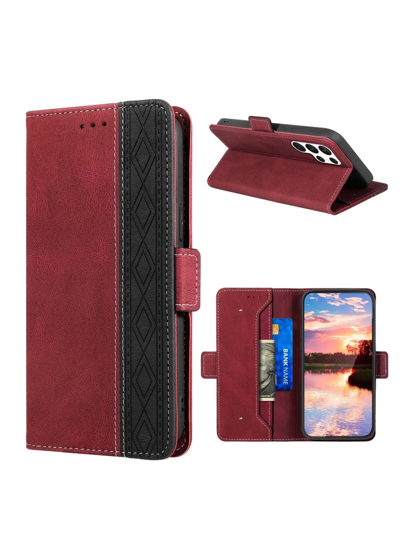 Suteni Flip Cover Magnetic Buckle Card Slots Leather Phone Case for Samsung - Image 2