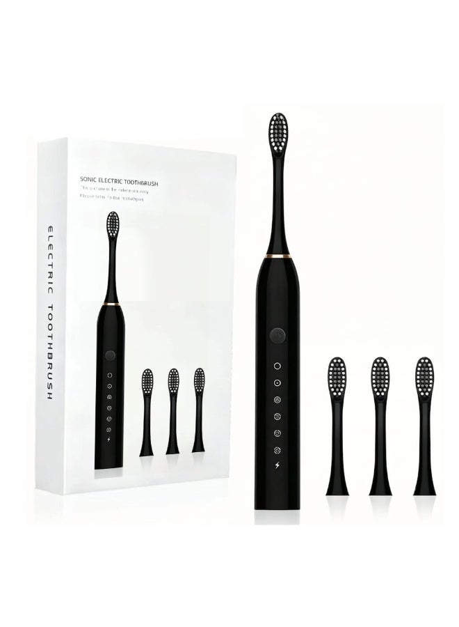 Rechargeable Electric Toothbrush Set with 4 Brush Heads – Smart Soft Bristles for Adults - Image 1