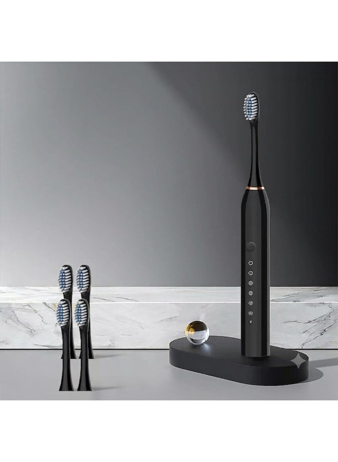Rechargeable Electric Toothbrush Set with 4 Brush Heads – Smart Soft Bristles for Adults - Image 2