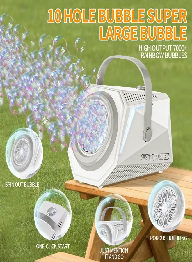 Bubble Machine, Durable Automatic Bubble Blower with LED Lights, 20000+ Bubbles Per Minute Bubbles for Kids, Bubble Maker Operated by Plugin or Batteries for Indoor Outdoor Birthday Party - Image 1