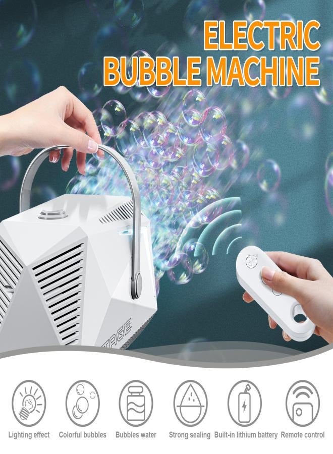 Bubble Machine, Durable Automatic Bubble Blower with LED Lights, 20000+ Bubbles Per Minute Bubbles for Kids, Bubble Maker Operated by Plugin or Batteries for Indoor Outdoor Birthday Party - Image 2