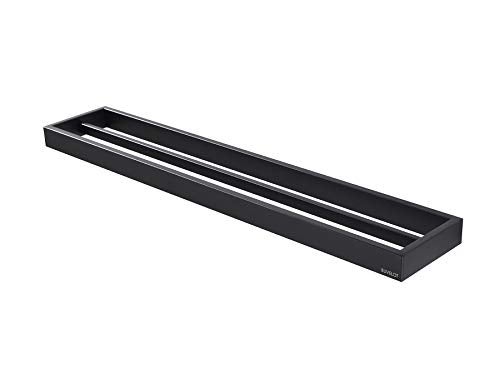 BUVELOT Double Towel Bar, Black Towel Shelf 24 Inch, Hotel Style Towel Holder, Towel Racks for Bathroom, Contemporary Bath Towel Bar Wall Mounted, Matte Black, 073080-MB Ler Series - Image 3