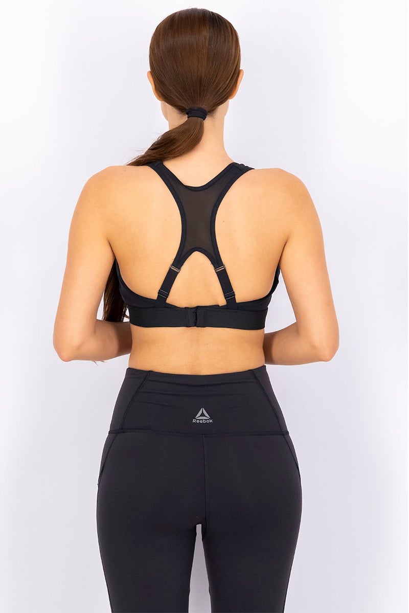 Reebok حمالة صدر تدريب مبطنة للنساء، سوداء - Image 2