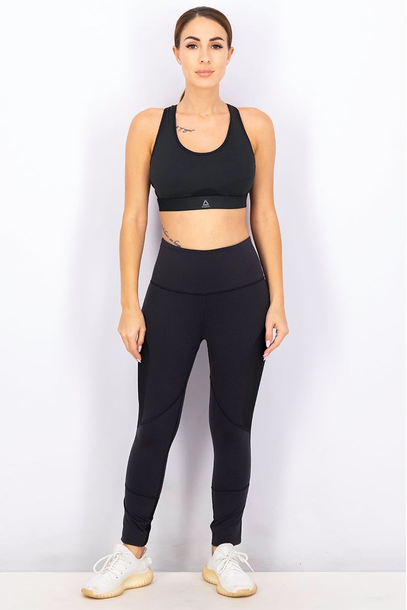 Reebok حمالة صدر تدريب مبطنة للنساء، سوداء - Image 4