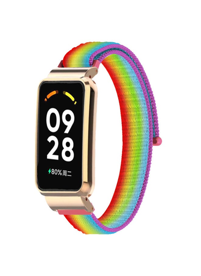 ماركة غير محددة - مناسب لسوار Mi الأحمر 2 لسوار XiaomiRedmi Band2 إطار حماية معدني + سوار معصم منسوج من النايلون-اللون: رمان-المواصفات: سوار Mi أحمر 2 [إطار معدني + حزام نايلون] - Image 1