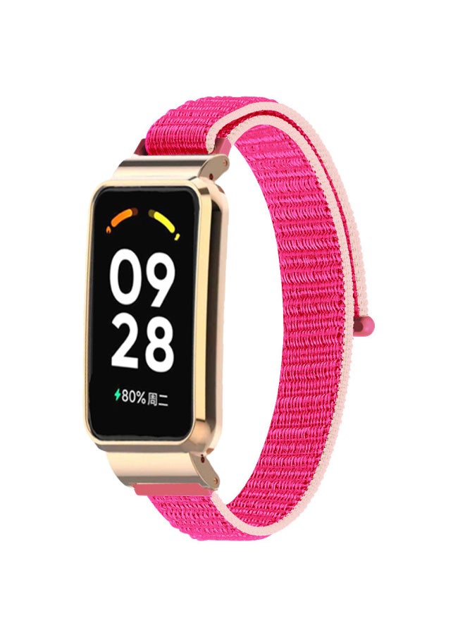 ماركة غير محددة - مناسب لسوار Mi الأحمر 2 لسوار XiaomiRedmi Band2 إطار حماية معدني + سوار معصم منسوج من النايلون-اللون: رمان-المواصفات: سوار Mi أحمر 2 [إطار معدني + حزام نايلون] - Image 1