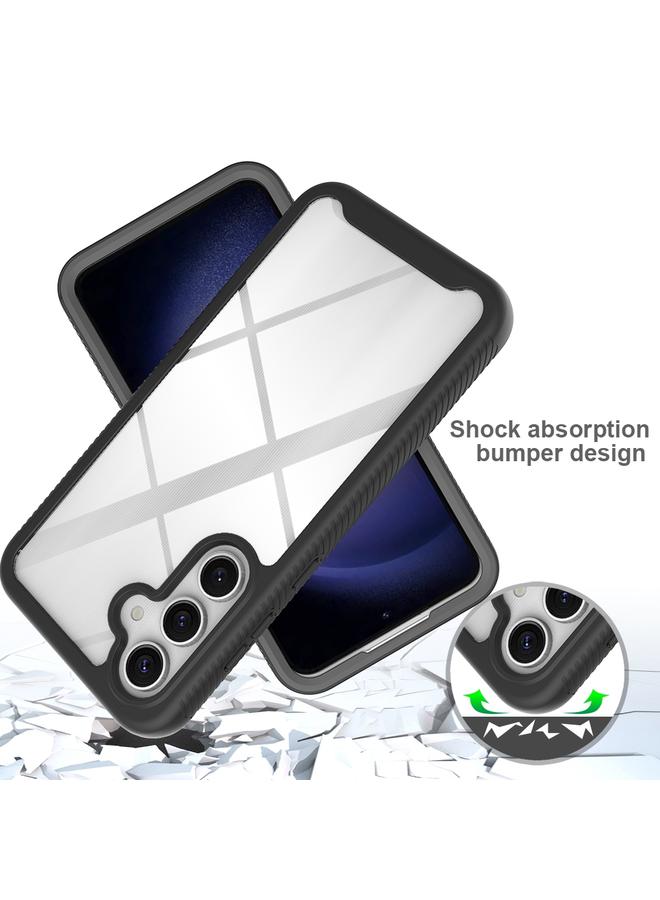 اس-توب جراب لهاتف Samsung Galaxy S24 FE 5G Starry Sky بلون سادة من سلسلة PC + TPU مع غلاف PET - Image 4