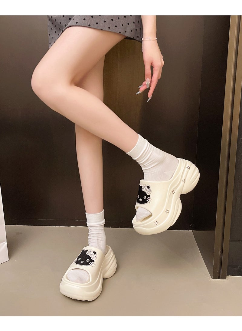 Cute Cartoon Fashionable Versatile Baotou Slippers  - Image 3