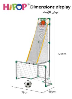 HIPOP Kids Basketball Game and Soccer Game Set with 2 Balls and Pump,Indoor Outdoor Sport Play for Children  - Image 4